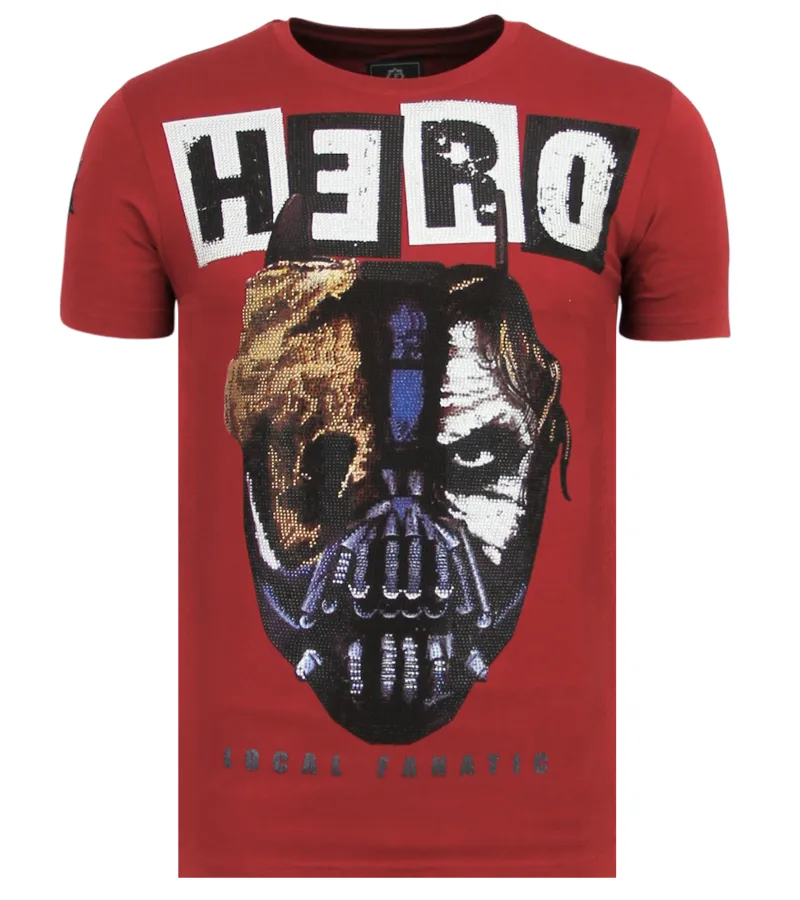 Hero Mask Rhinestone - Camisetas Hombre - 6323B - Burdeos