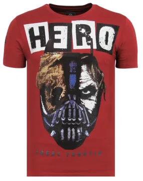 Hero Mask Rhinestone - Camisetas Hombre - 6323B - Burdeos