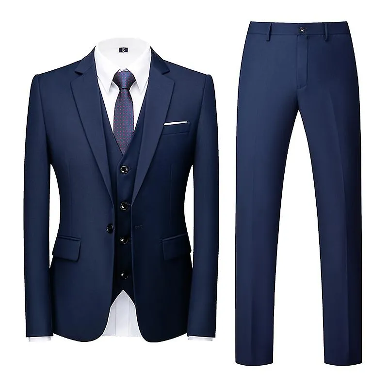 Hombre 3 piezas Business Slim Fit 1 Button Suit Set