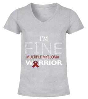 IM FINE /multiple myeloma/ WARRIOR Camiseta cuello pico Mujer