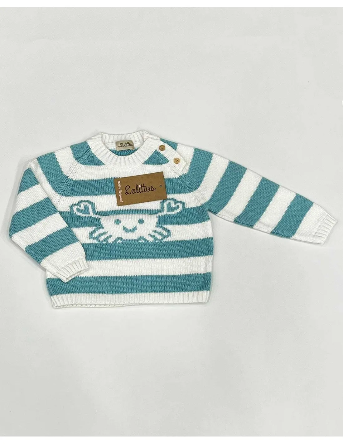 Jersey Niño Rayas Blanco y Verde Colección Snorkel de Lolittos