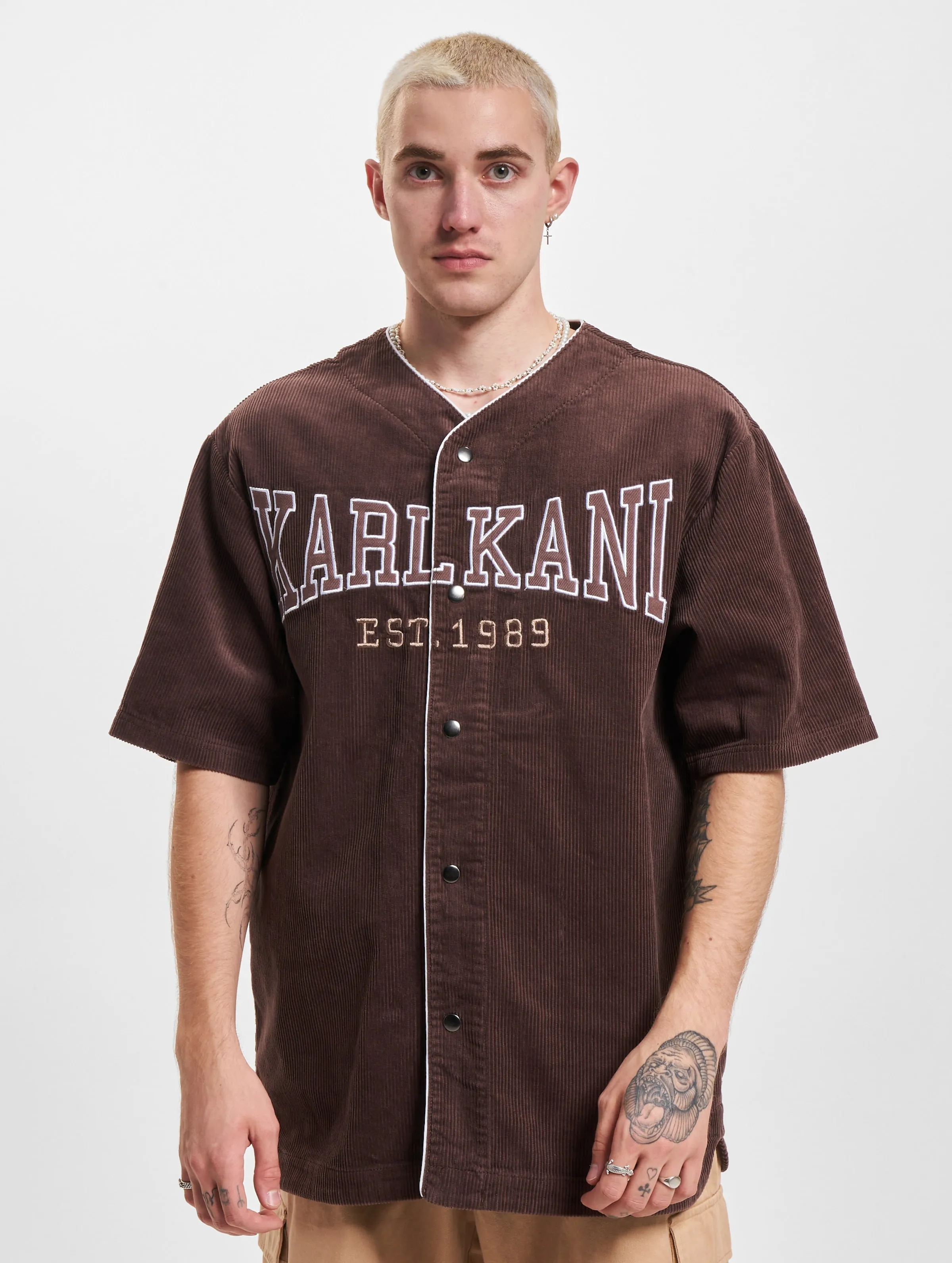 KARL KANI KM2340201 WOVEN RETRO CORDUROY BASEBALL TSHIRTS