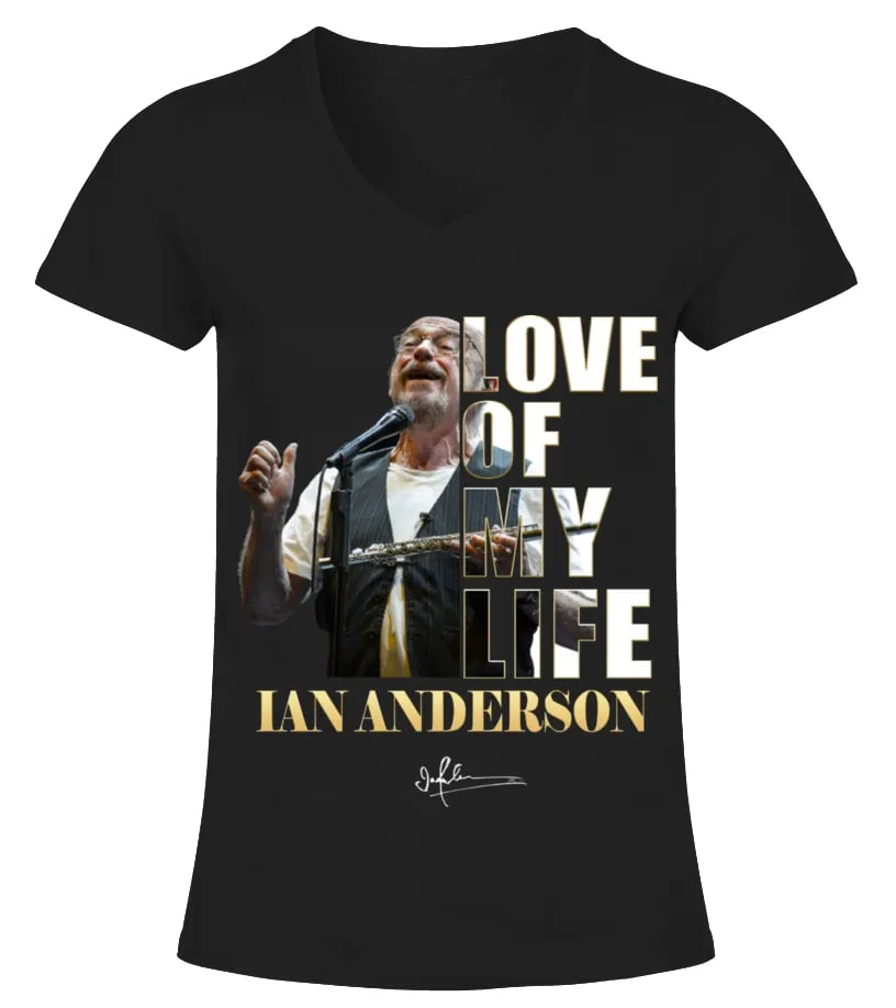 LOVE OF MY LIFE  IAN ANDERSON CAMISETA CUELLO PICO MUJER