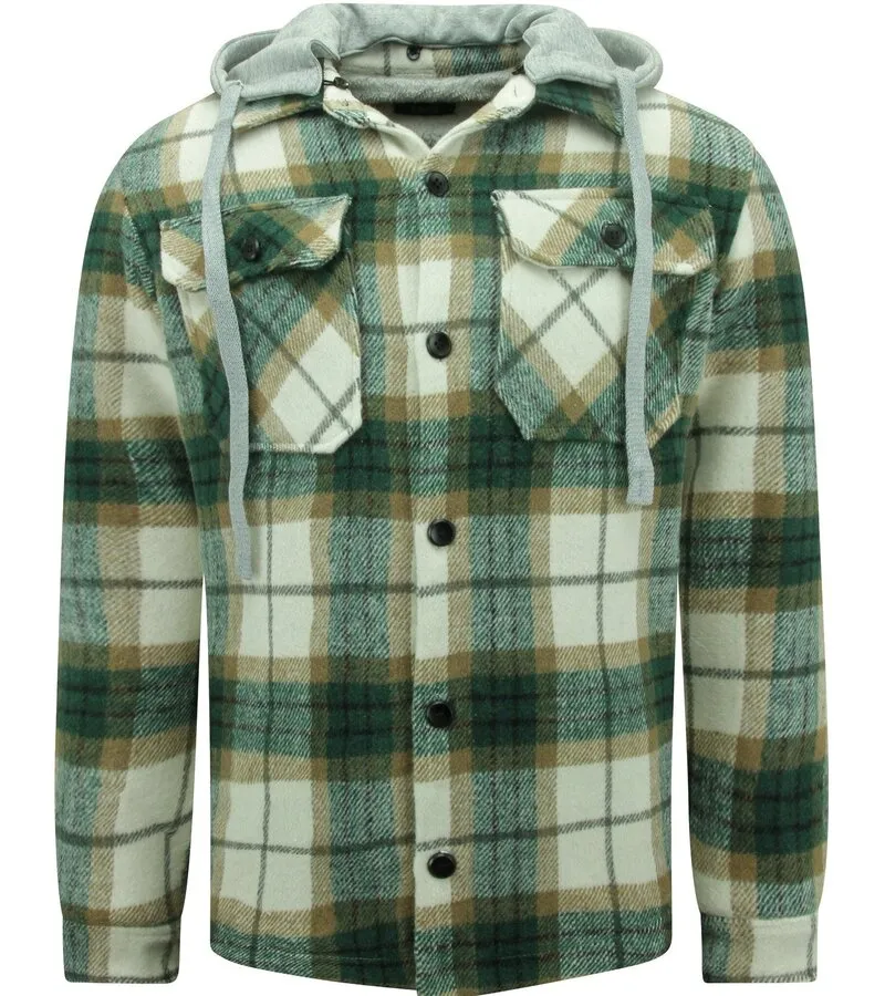 Lumberjacket Hombre con Capucha -7091- Verde