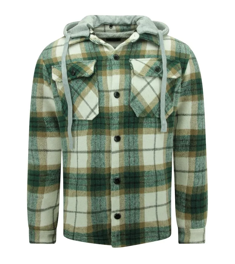 Lumberjacket Hombre con Capucha -7091- Verde