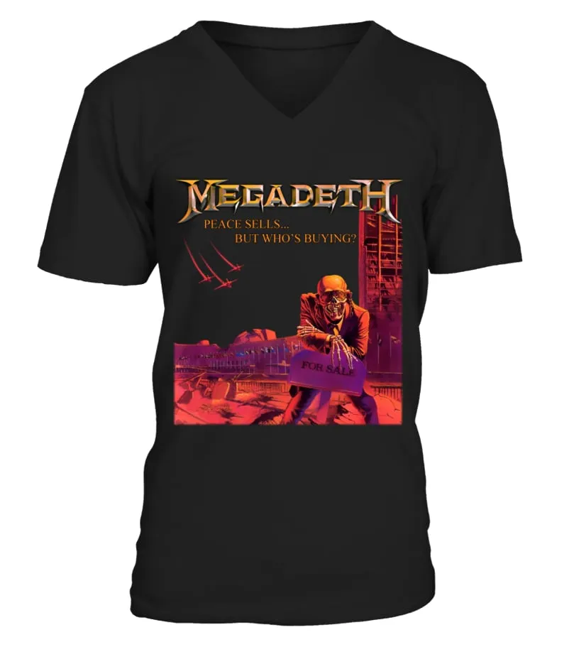 MET200-144-BK. Megadeth - Peace Sells...But Who's Buying Camiseta cuello en V Unisex