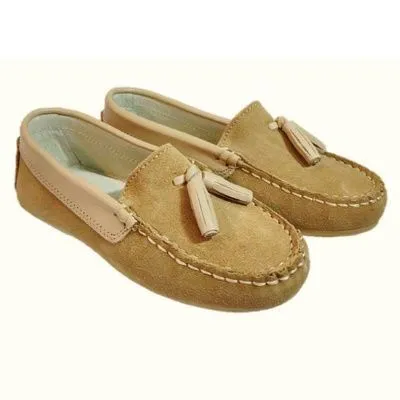 Mocasin serraje camel borlas