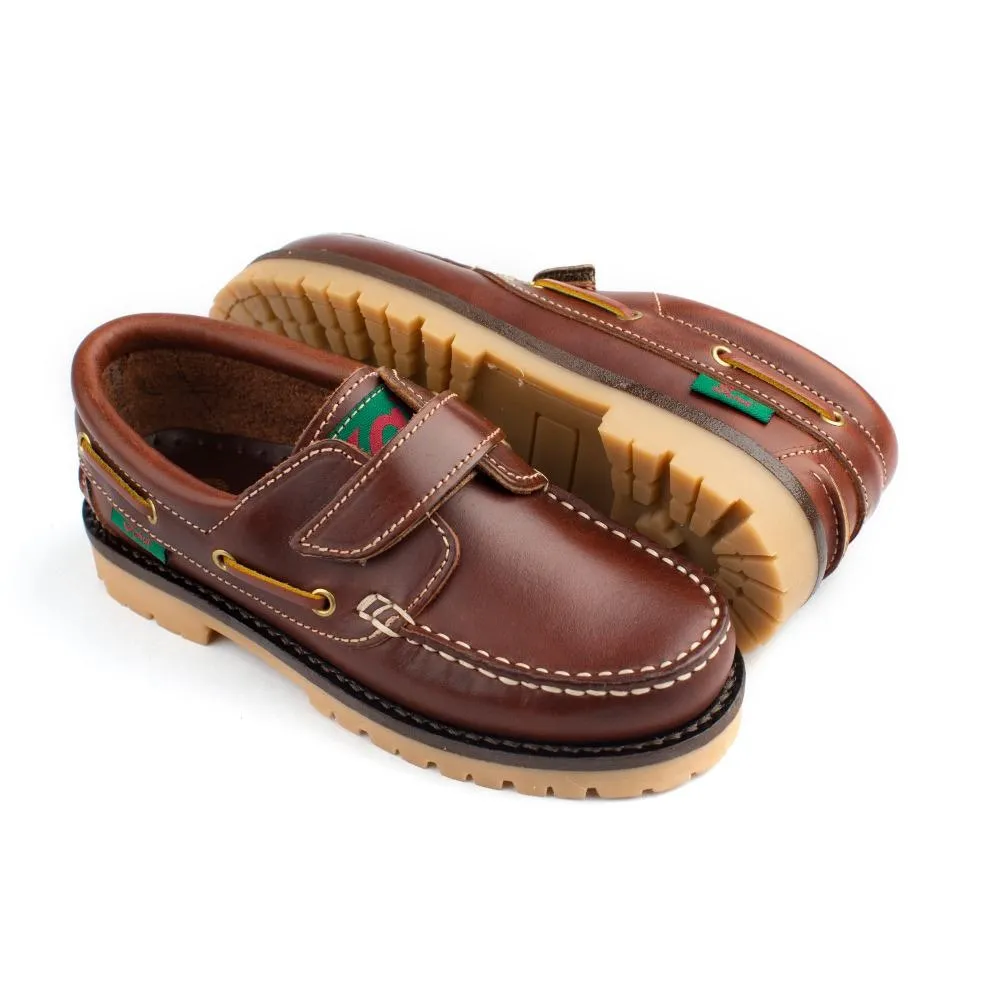 Nautico Niño Marron Con Velcro Sakut