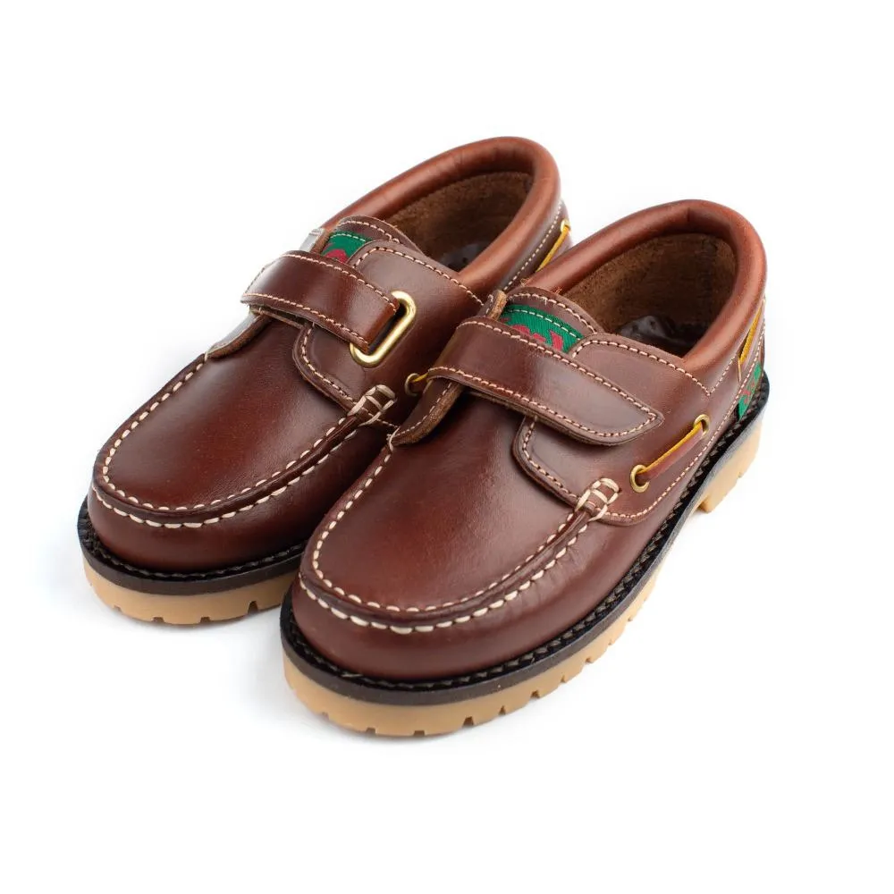 Nautico Niño Marron Con Velcro Sakut