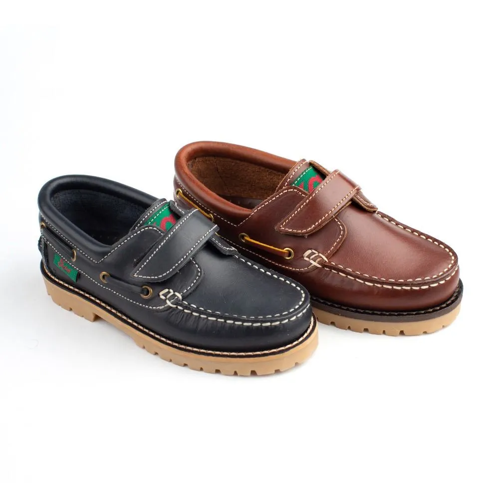 Nautico Niño Marron Con Velcro Sakut