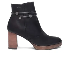 NERO GIARDINI I308246D Negro y cuero Botin vestir tacon alto cremallera mujer