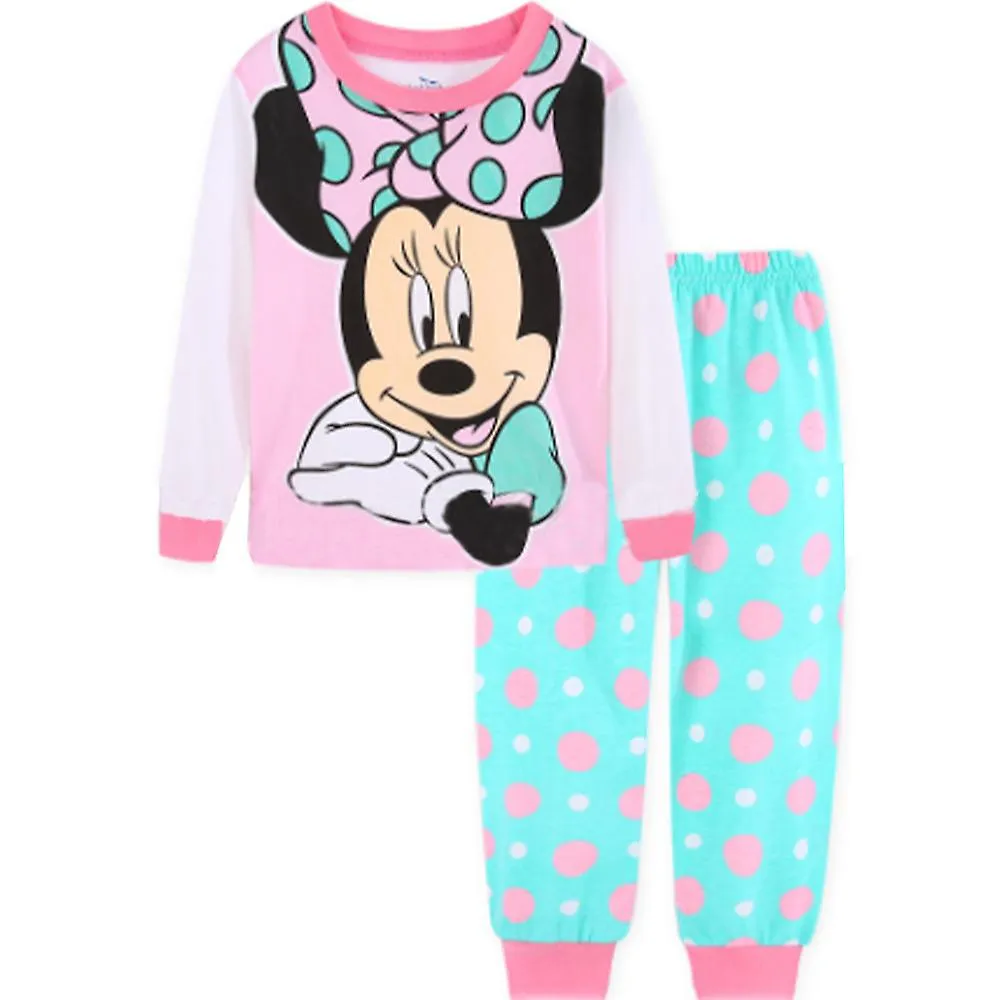 Niños Niños Niñas Minnie Mouse Pijama Set Manga Larga Tops Pantalones Ropa de dormir Ropa de dormir Pjs