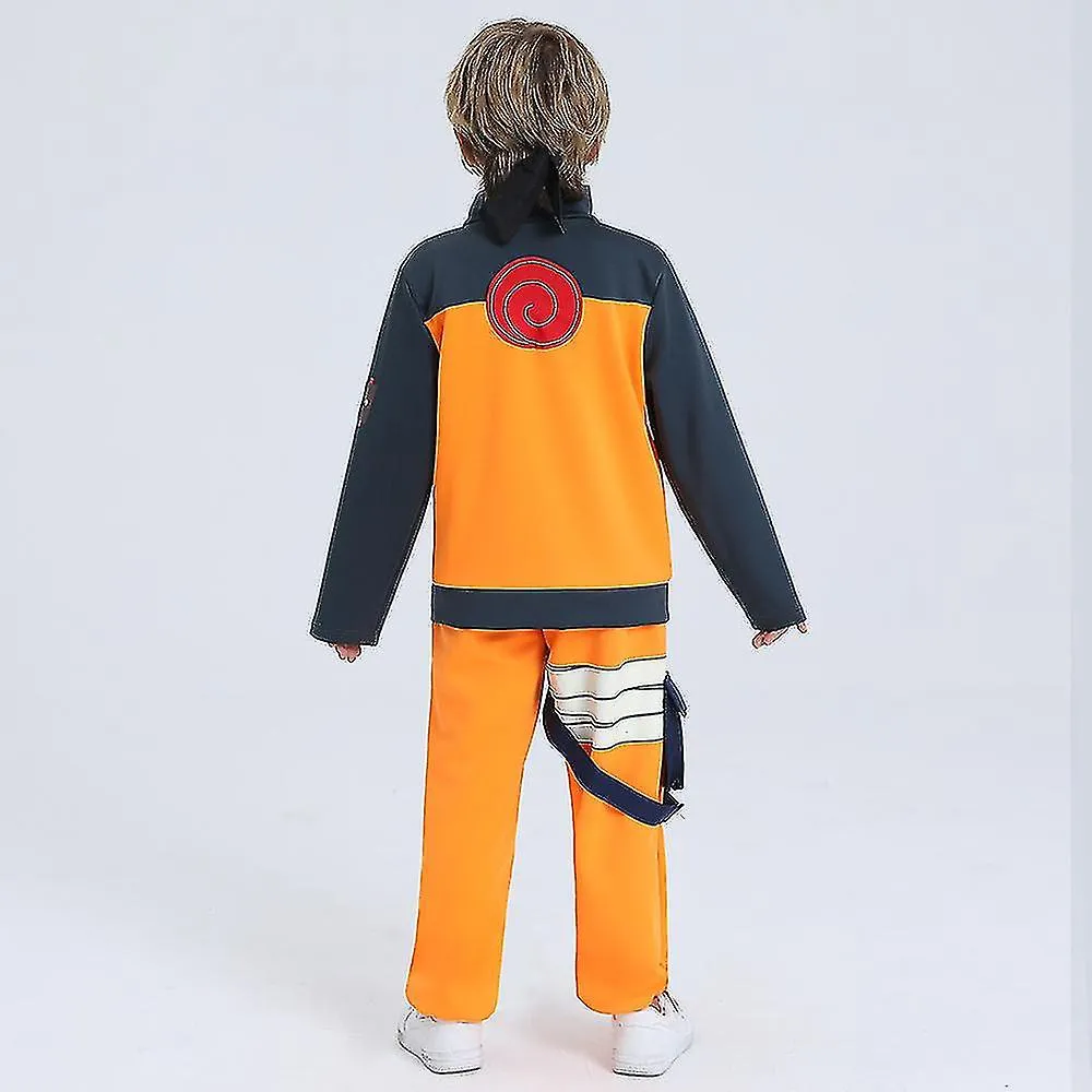 Niños Uzumaki Naruto Disfraces Niños Halloween Naruto Ropa Chaqueta Pantalones Kits de diadema