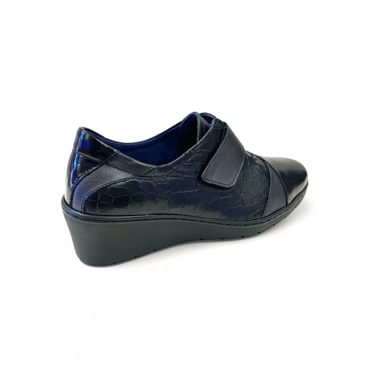 Notton zapato ancho especial cuña mujer con velcro N1058