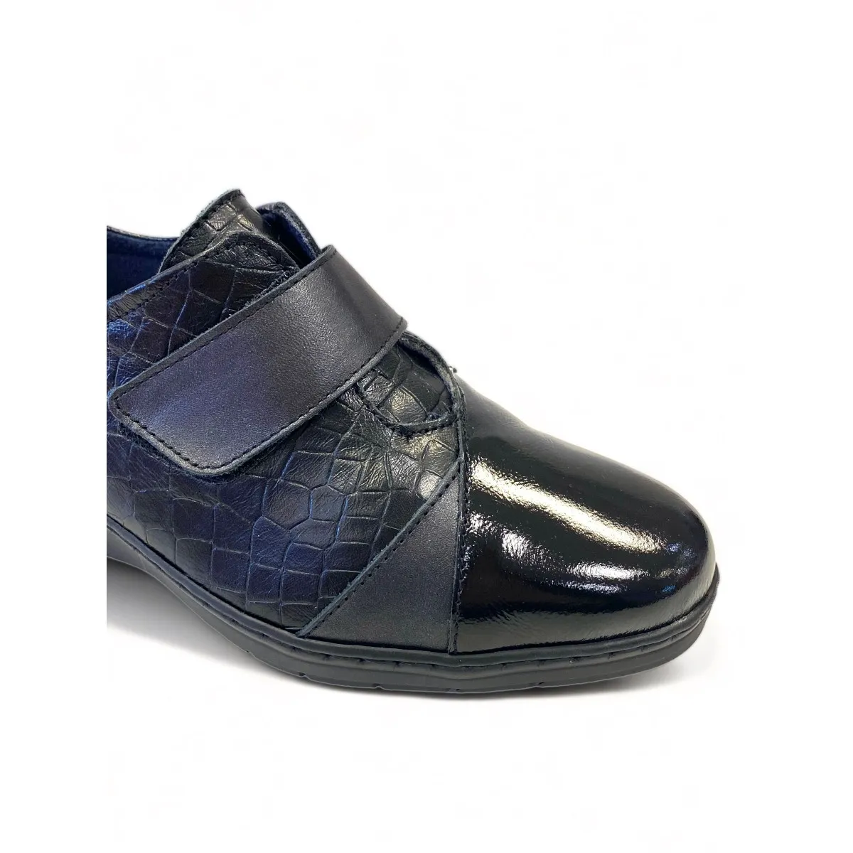 Notton zapato ancho especial cuña mujer con velcro N1058