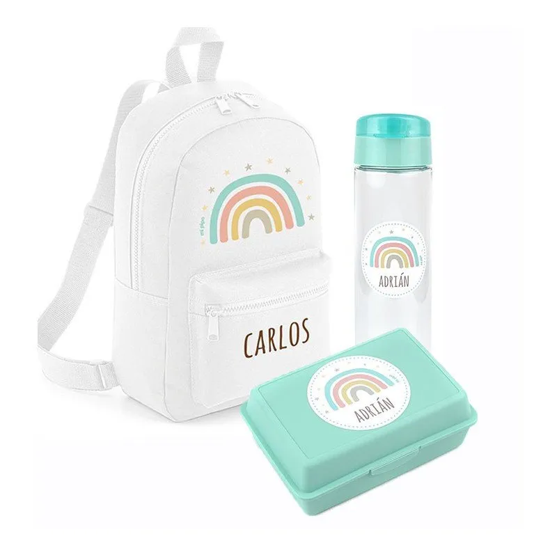 Pack bebé mochila infantil Arcoíris