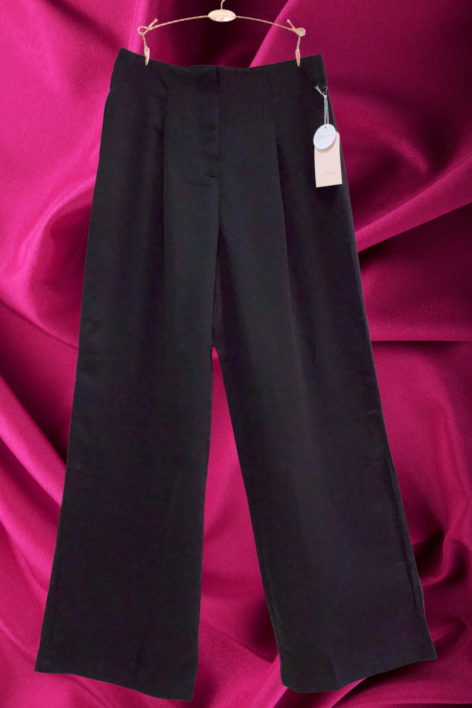 PANTALN WIDE LEG CON PINZAS SATINADO BP05740