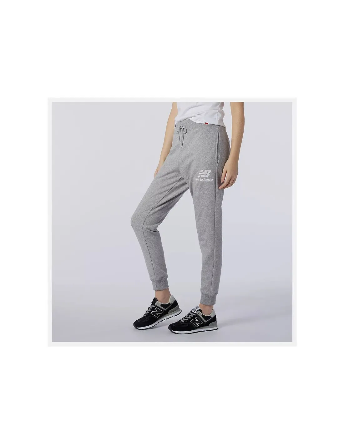 Pantalones New Balance Essential Stack Logo Gris