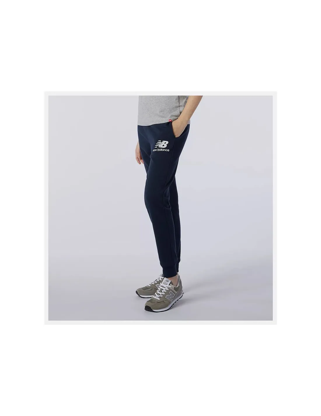 Pantalones New Balance Essential Stack Logo Marino