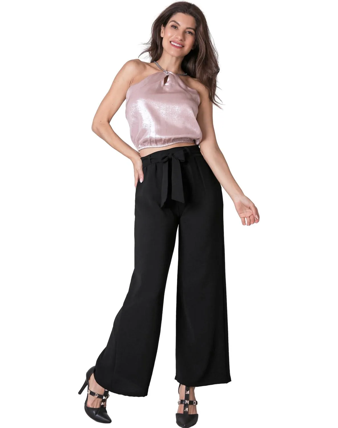 Pantalón Mujer Moda Recto Negro Stfashion 79304608