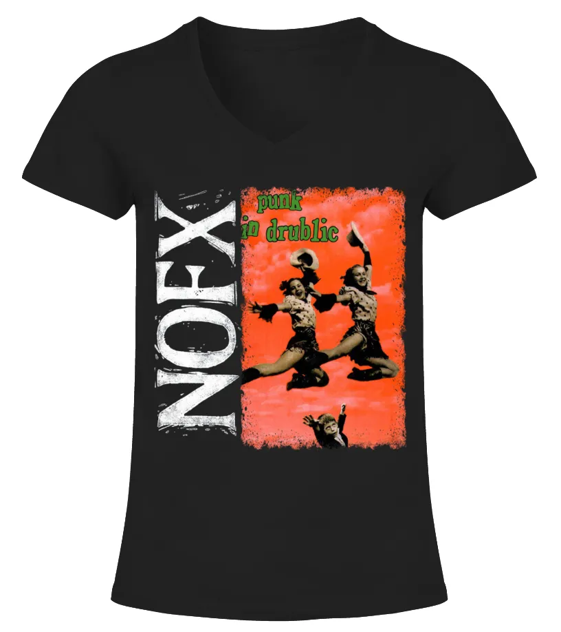 PNK118BK. NOFX  PUNK IN DRUBLIC CAMISETA CUELLO PICO MUJER