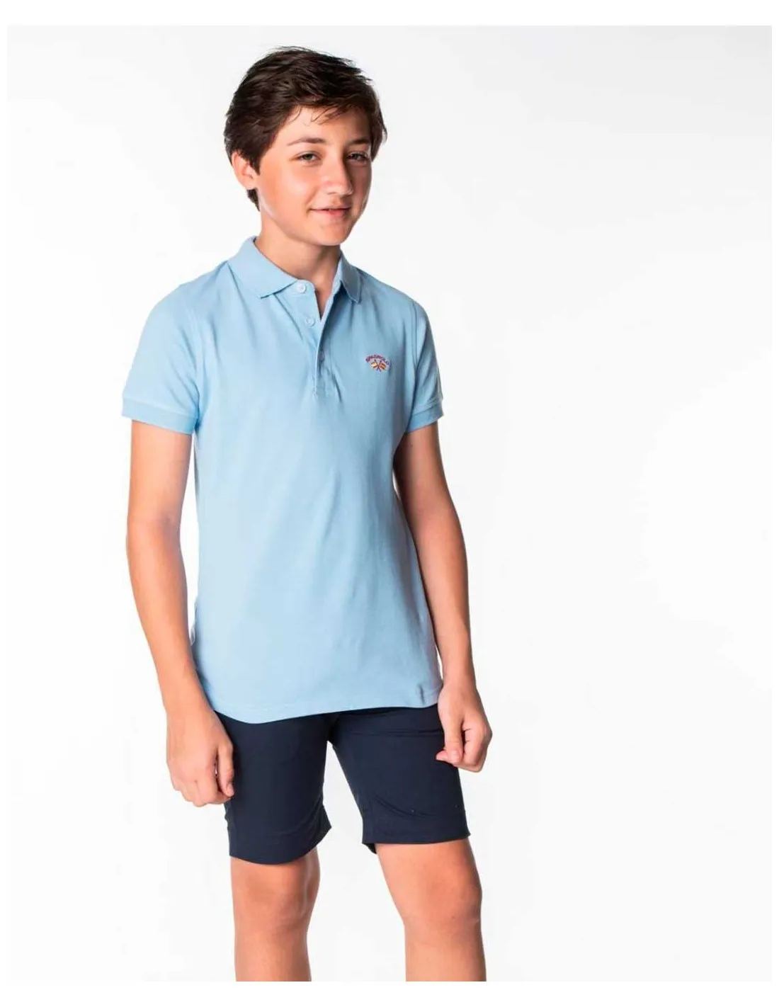 Polo Niño Pique Básico Spagnolo Moda Infantil Celeste