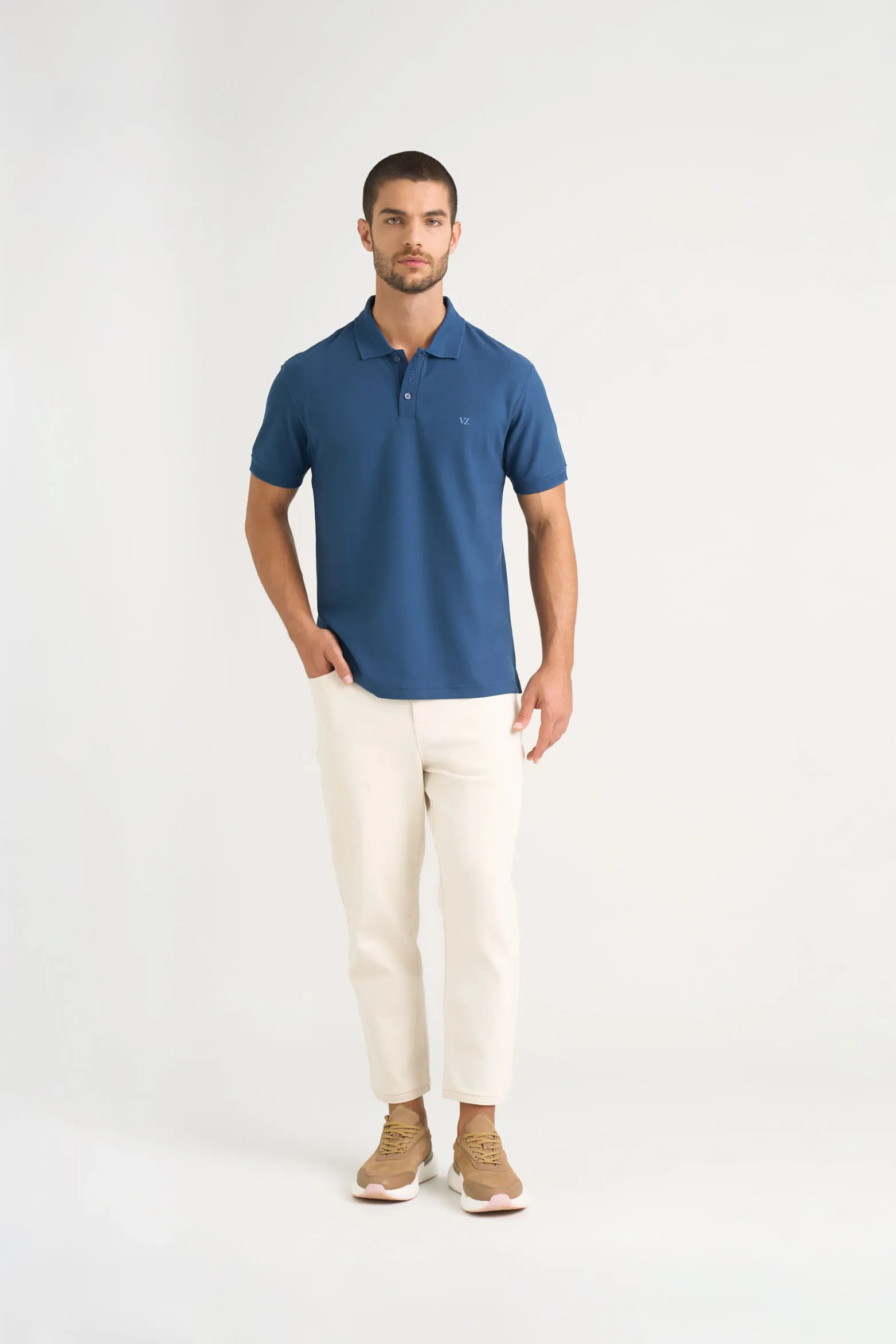 Polo para hombre semi fit detalle jacquard