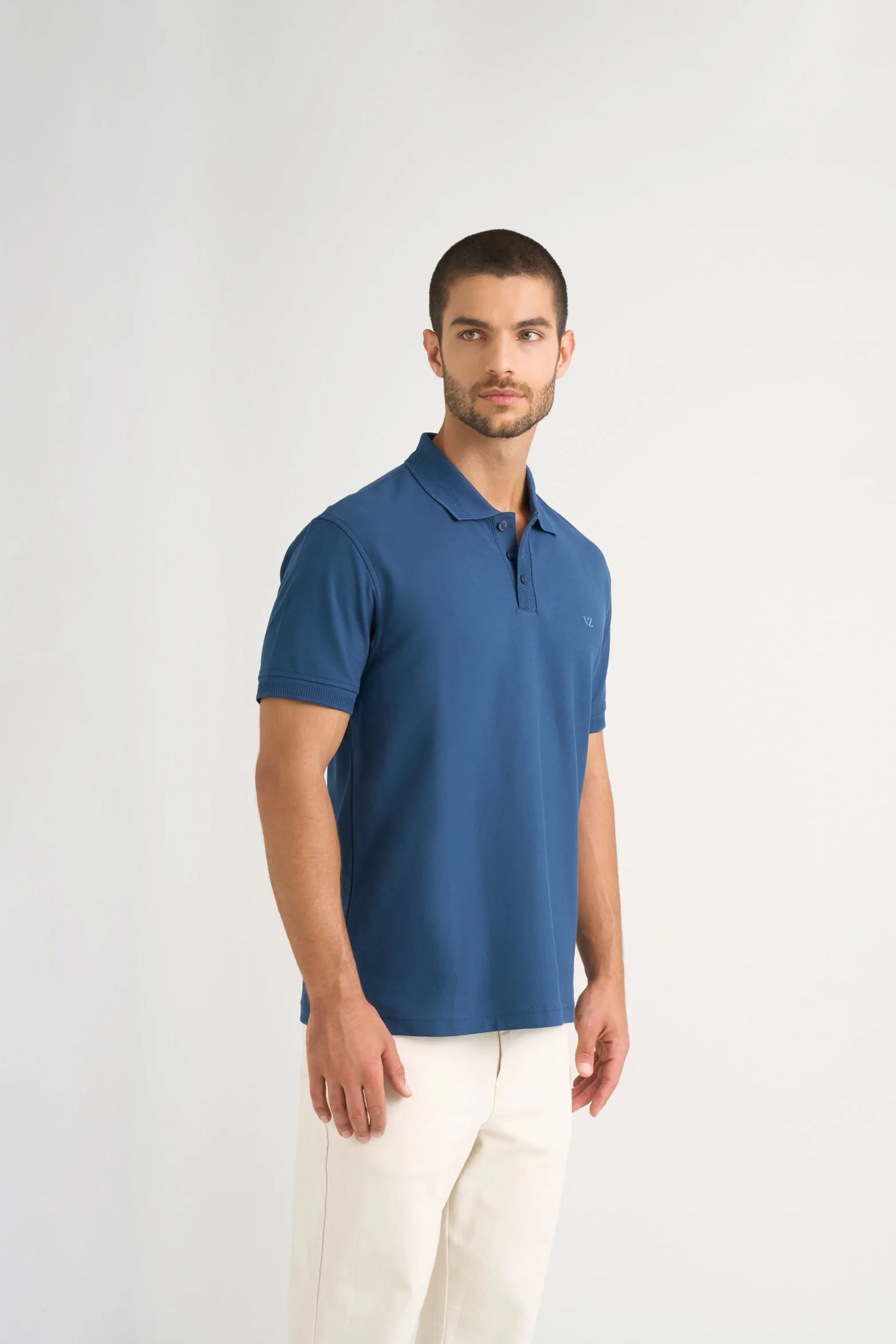 Polo para hombre semi fit detalle jacquard