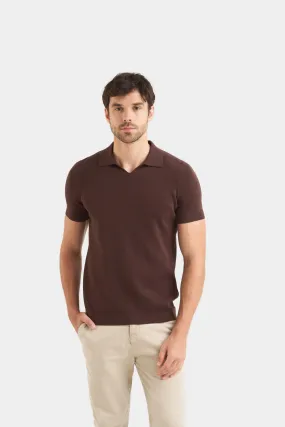 Polo tejida para hombre cuello en V