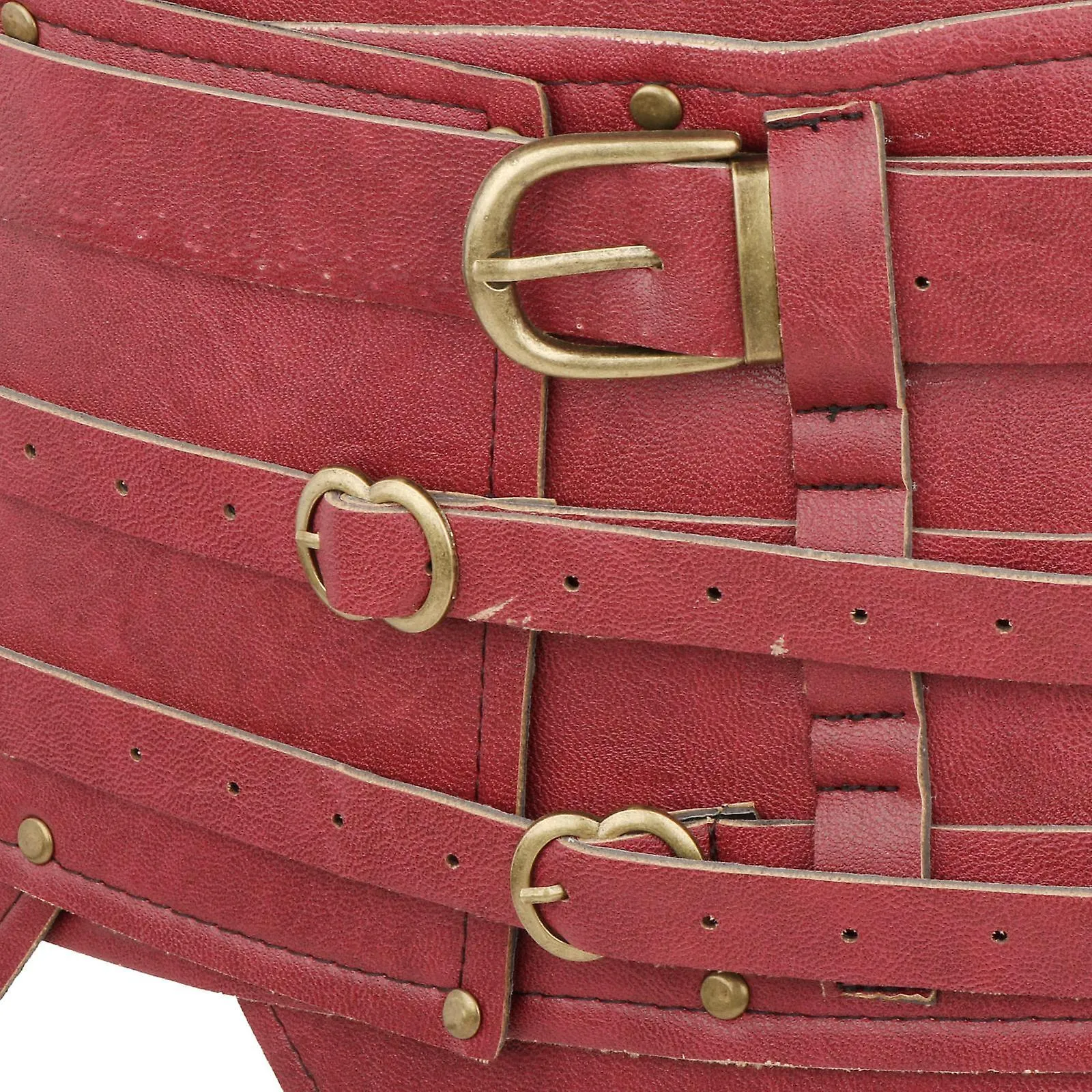 Pu Medieval Vintage Wide Belt Cosplay Costume Steampunk Sash Women Men Red