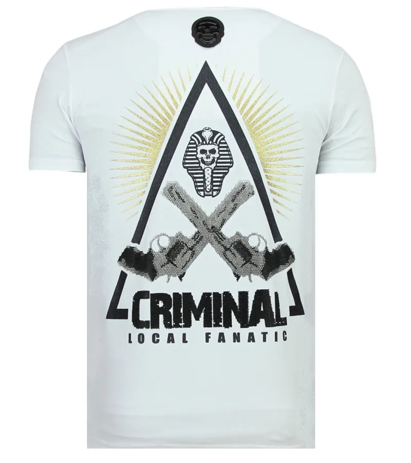 Rebel Pharaoh Rhinestone - Camiseta Hombre - 6322W - Blanco