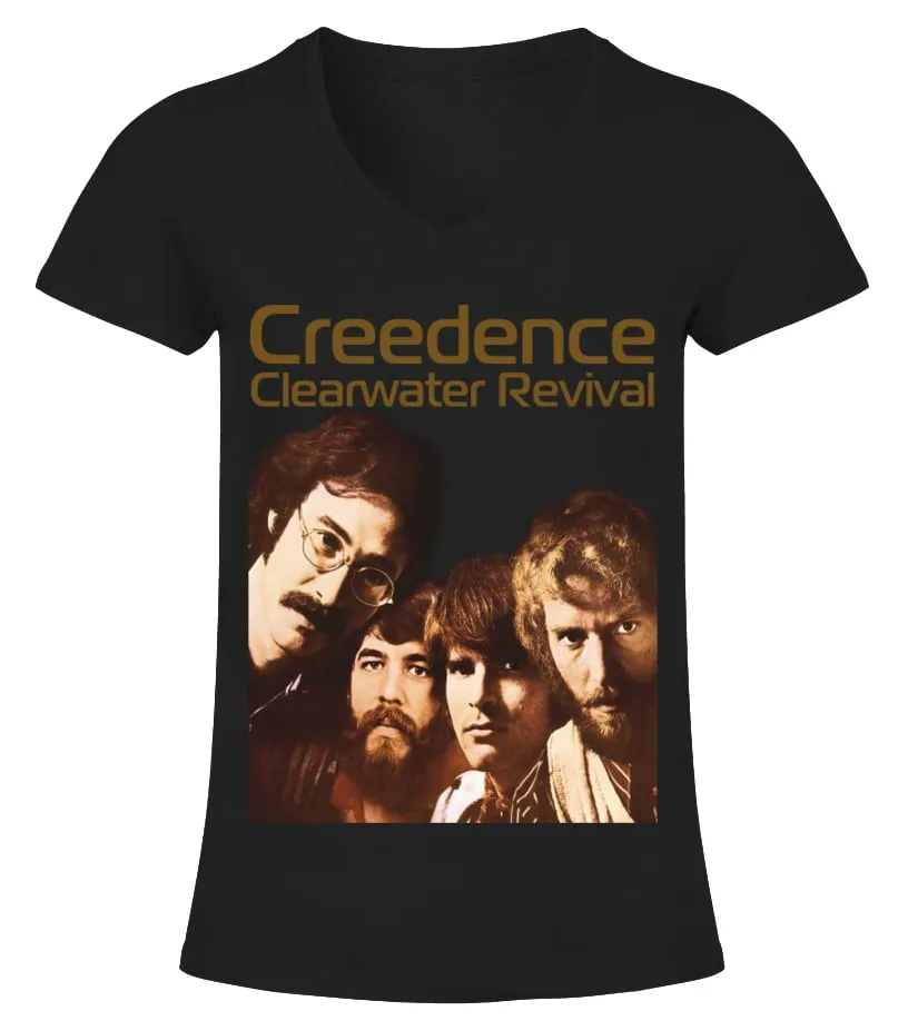 RK70S398BK. CREEDENCE CLEARWATER REVIVAL  PENDULUM CAMISETA CUELLO PICO MUJER