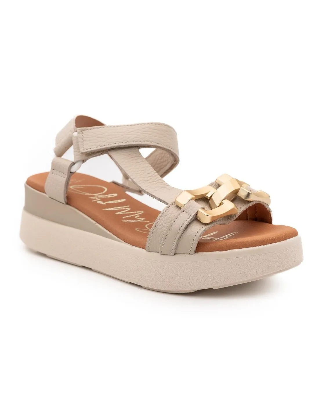 SANDALIA DE PIEL MUJER OH MY SANDALS 5420 HIELO