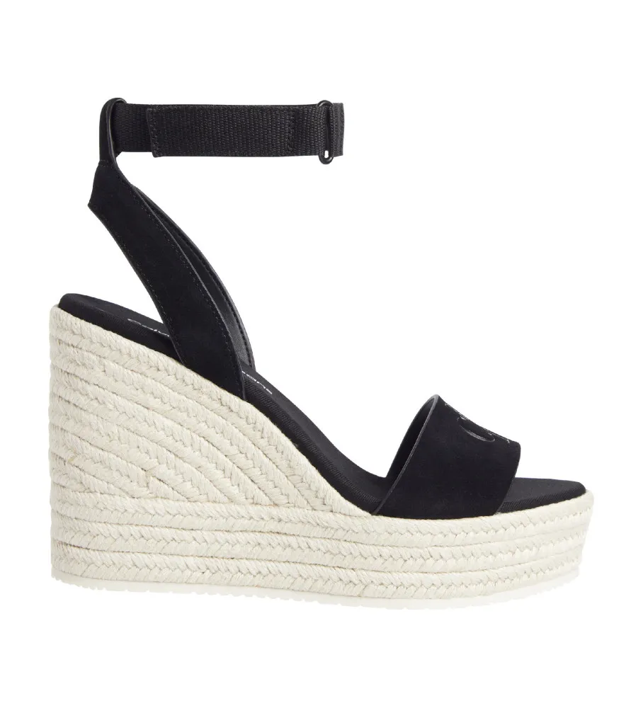 Sandalias de piel Su Mg negro -Altura cuña 12cm-