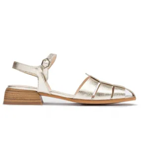 Sandalias en  piel platino para mujer