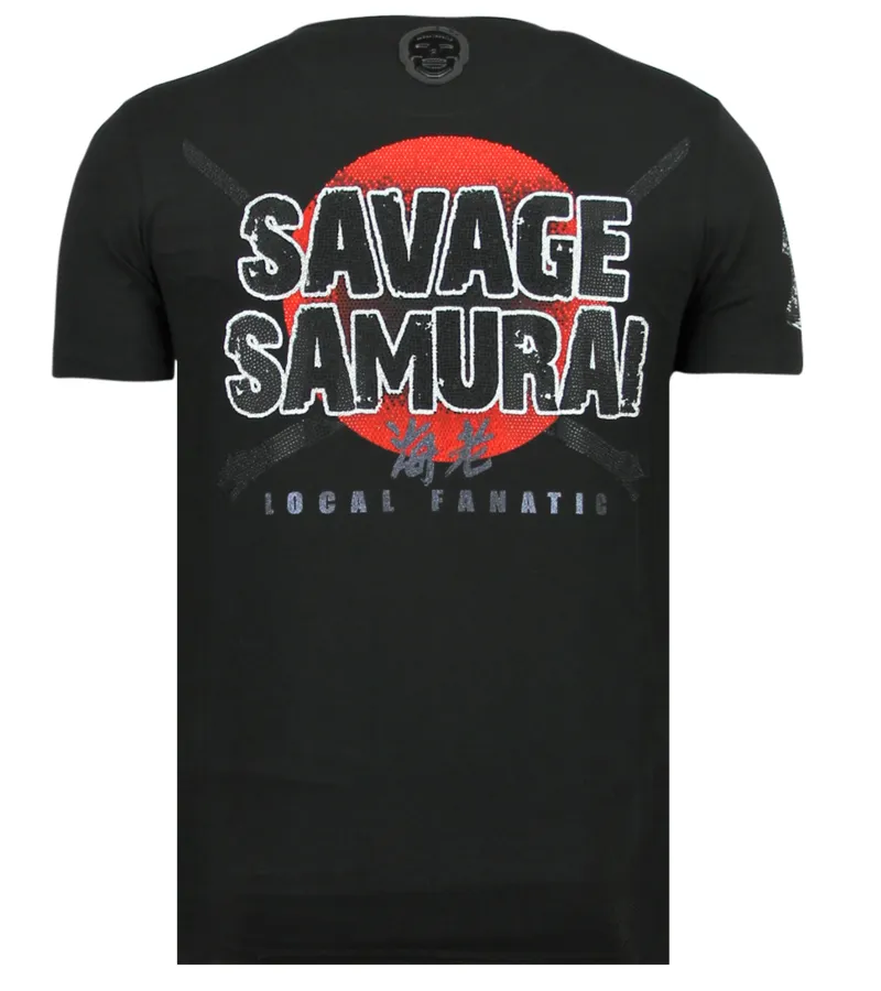 Savage Samurai Rhinestones - Camisetas Hombre - 6327Z - Negro