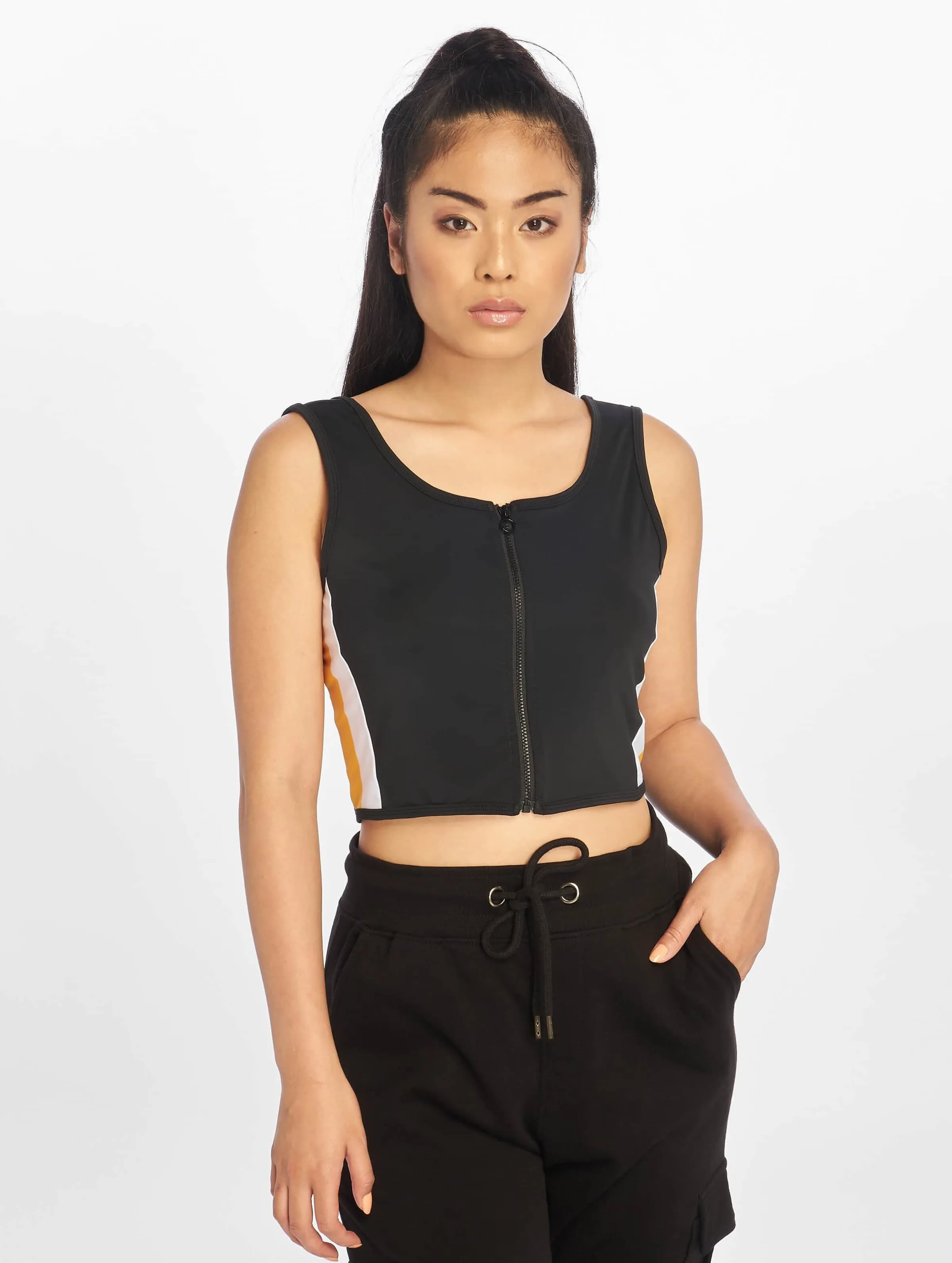 Side Stripe Crop Zip 