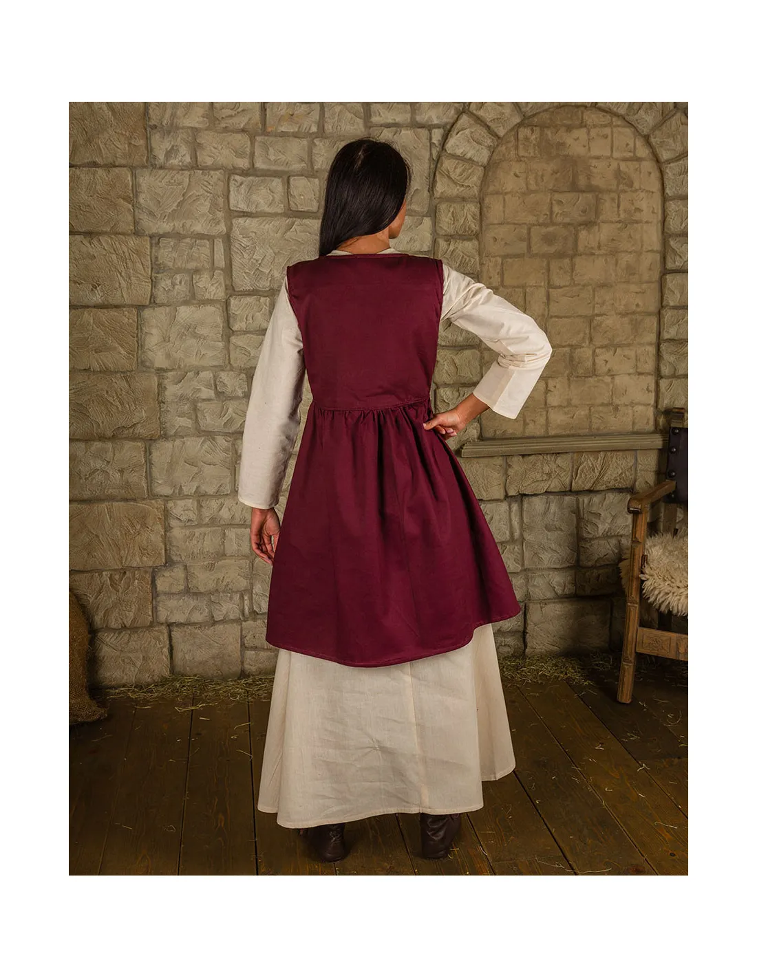 Sobrevesta Medieval Clara en burdeos