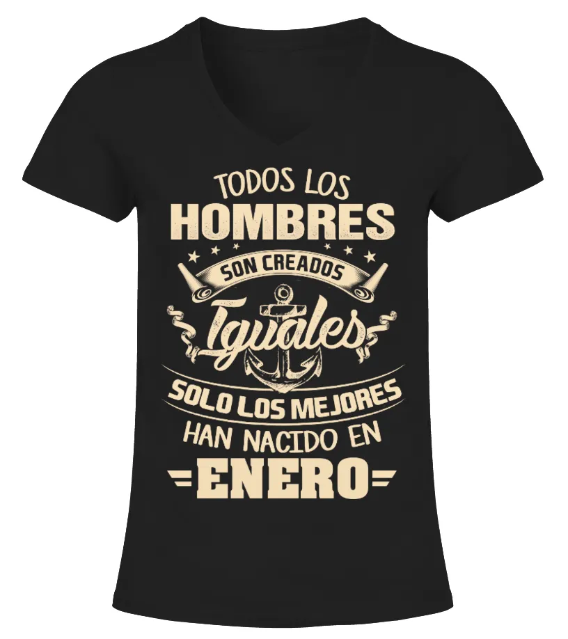 SOLO LOS MEJORES HAN NACIDO EN Enero Camiseta cuello pico Mujer