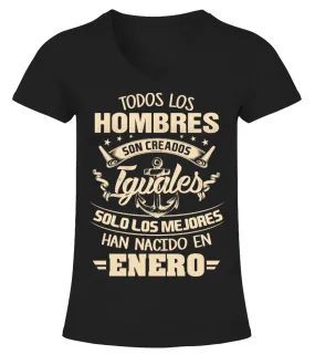 SOLO LOS MEJORES HAN NACIDO EN Enero Camiseta cuello pico Mujer