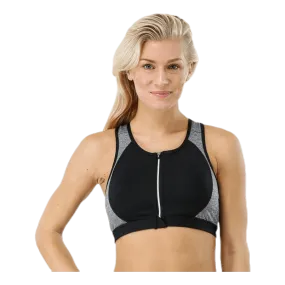 Stay In Place Zip Bra Grey