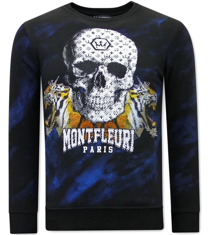 Sueter Casual Hombre Skull Tiger - 3680 - Negro