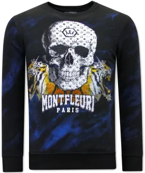 Sueter Casual Hombre Skull Tiger - 3680 - Negro