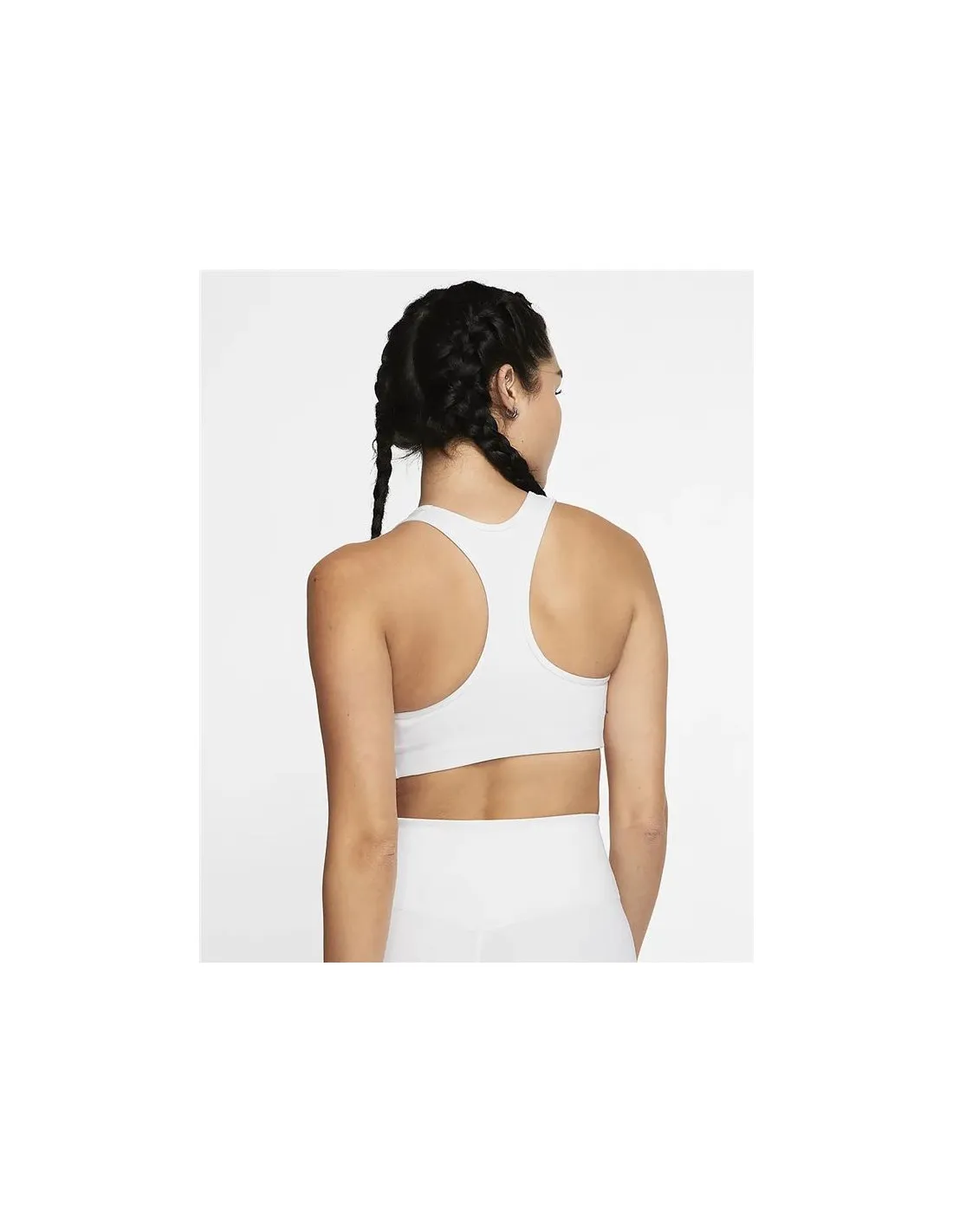 Sujetador Deportivo de Fitness Nike Swoosh Medium-Support Mujer Blanco