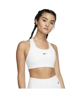 Sujetador Deportivo de Fitness Nike Swoosh Medium-Support Mujer Blanco