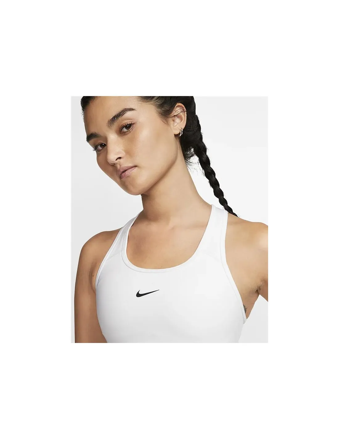 Sujetador Deportivo de Fitness Nike Swoosh Medium-Support Mujer Blanco