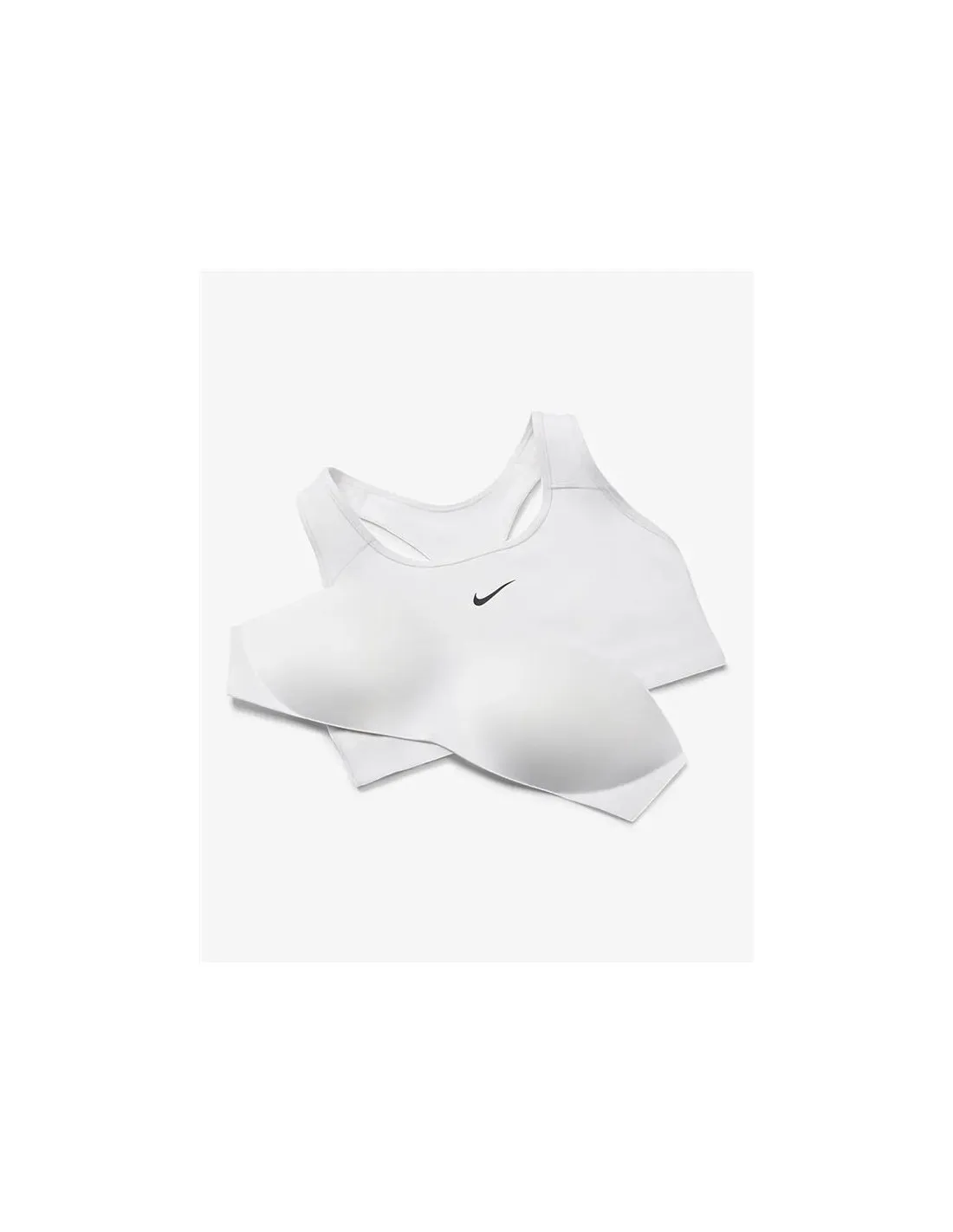 Sujetador Deportivo de Fitness Nike Swoosh Medium-Support Mujer Blanco