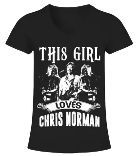 THIS GIRL LOVES CHRIS NORMAN Camiseta cuello pico Mujer