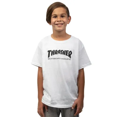 THRASHER REMERA SKATE MAGAZINE BLANCA NIÑO