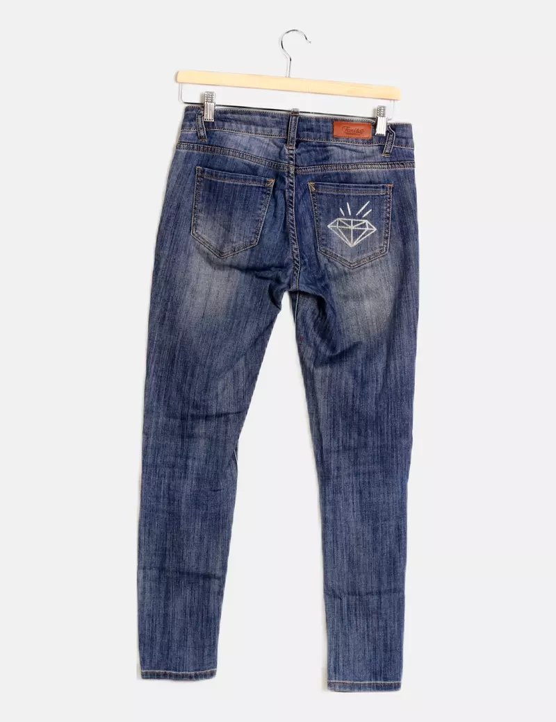 Toxik3 Jeans azul denim estampado